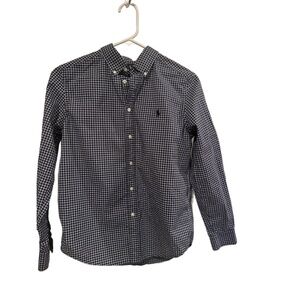 Boys Ralph Lauren Natural Stretch Dress Shirt Size L (14-16) EUC Navy